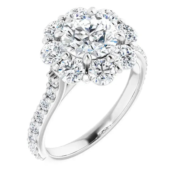 Diamond starburst engagement ring - 2