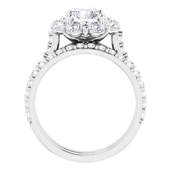 Diamond starburst engagement ring - 4