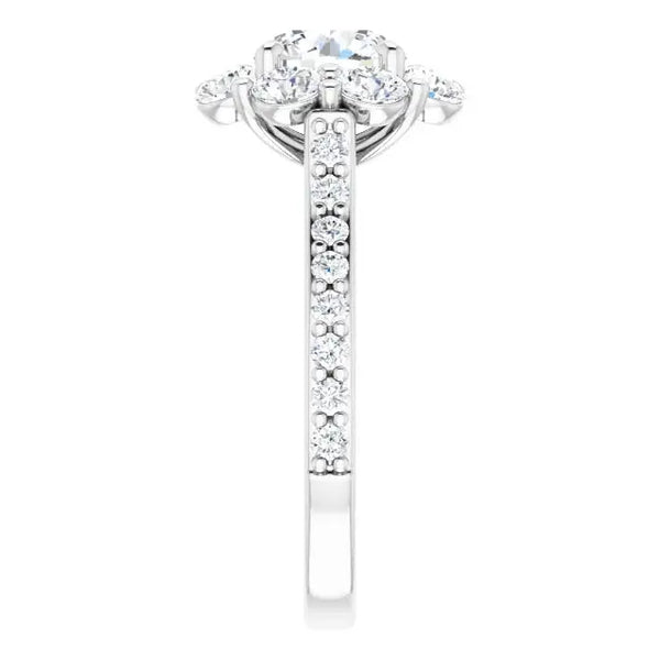 Diamond starburst engagement ring - 5