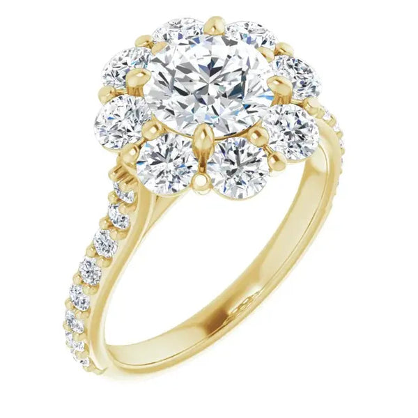 Diamond starburst engagement ring - 8