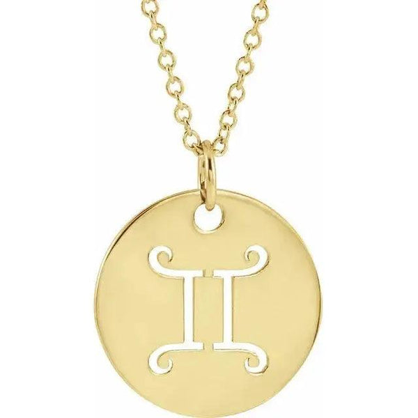 Cancer Zodiac Disc Pendant – Gold Jewelry