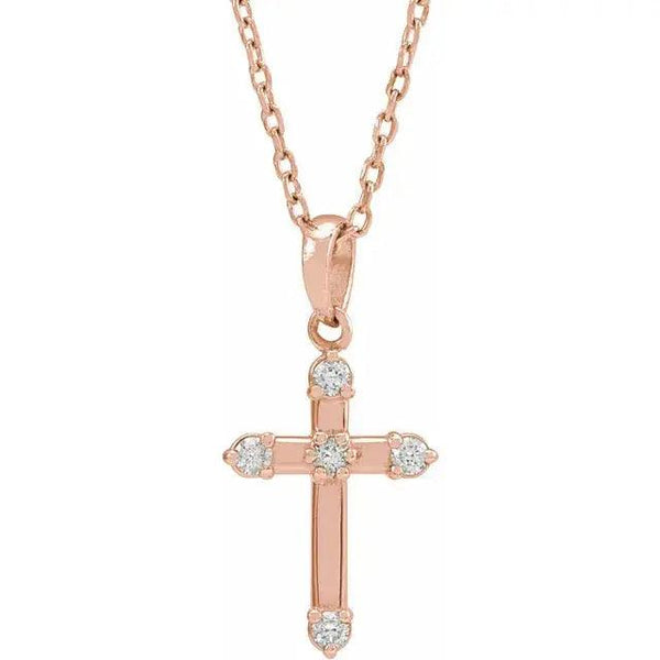 Grace Diamond Cross Necklace – Gold - 4