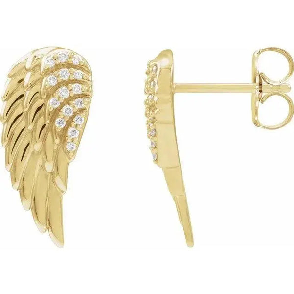 Angel Wings Diamond Earrings – Elegant Wing-Shaped Jewelry for Women