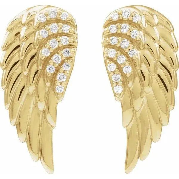 Angel Wings Diamond Earrings – Elegant Wing-Shaped Jewelry for Women - 2