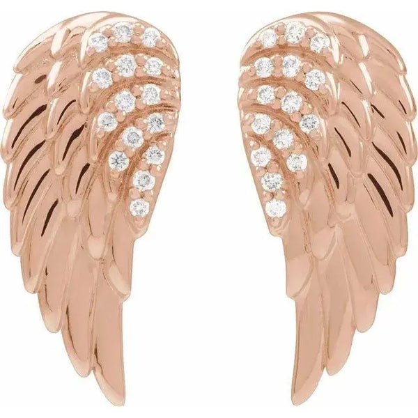 Angel Wings Diamond Earrings – Elegant Wing-Shaped Jewelry for Women - 3