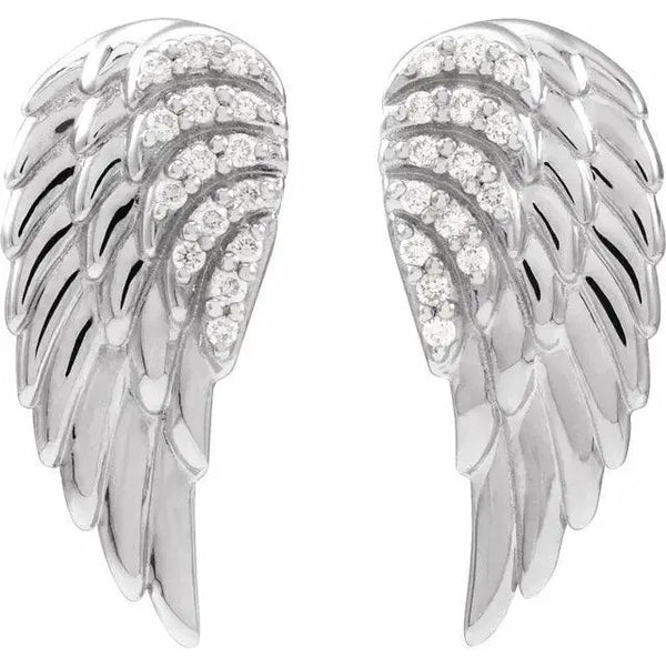 Angel Wings Diamond Earrings – Elegant Wing-Shaped Jewelry for Women - 4