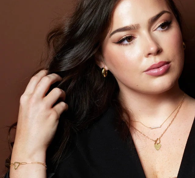 Engravable Heart Necklace 14K Gold Pendant
