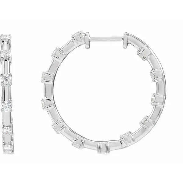 14K Gold Diamond Hoop Earrings – Radiant Elegance with Every Step - 4