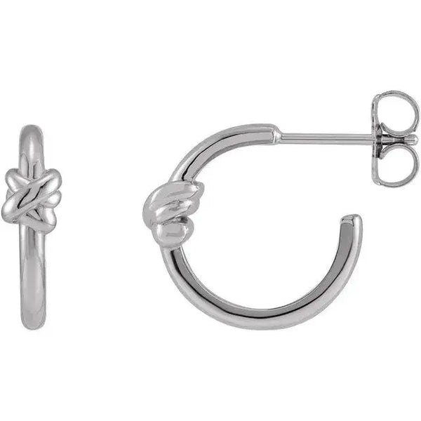 Selene Knot – Silver Knot Hoop Earrings