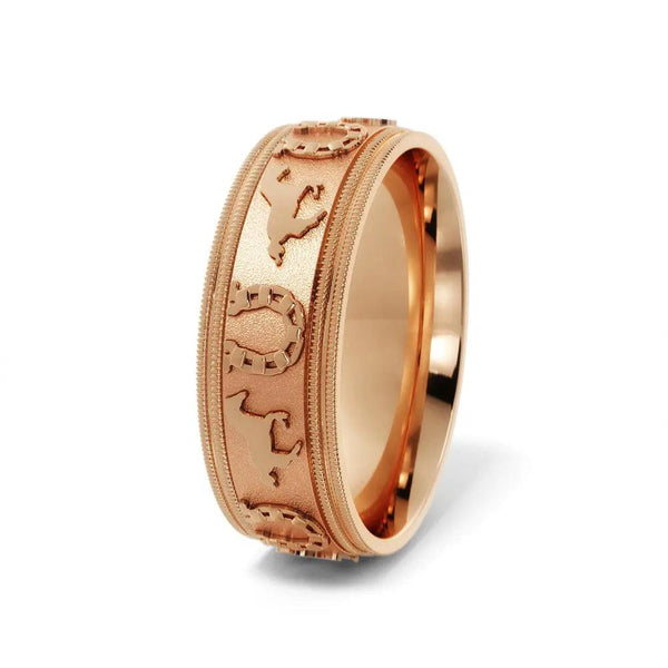 Horse Shoe Wedding Ring – Rose Gold 6mm - 2