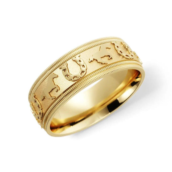 Horseshoe Wedding Ring – Yellow Gold 6mm