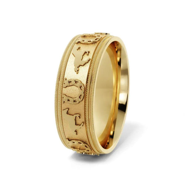 Horseshoe Wedding Ring – Yellow Gold 6mm - 2