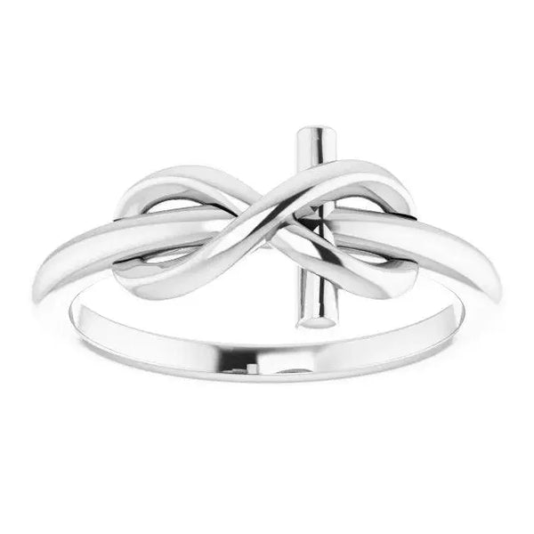 Infinity Cross Ring in Sterling Silver – Elegant Symbol of Faith for Women - 2