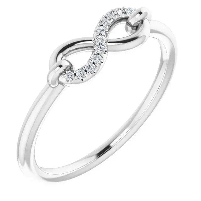 Sterling Silver Infinity Lock Ring with intricate lock design