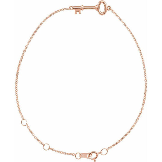 Minimalist Key Bracelet, capturing its timeless and symbolic appeal.