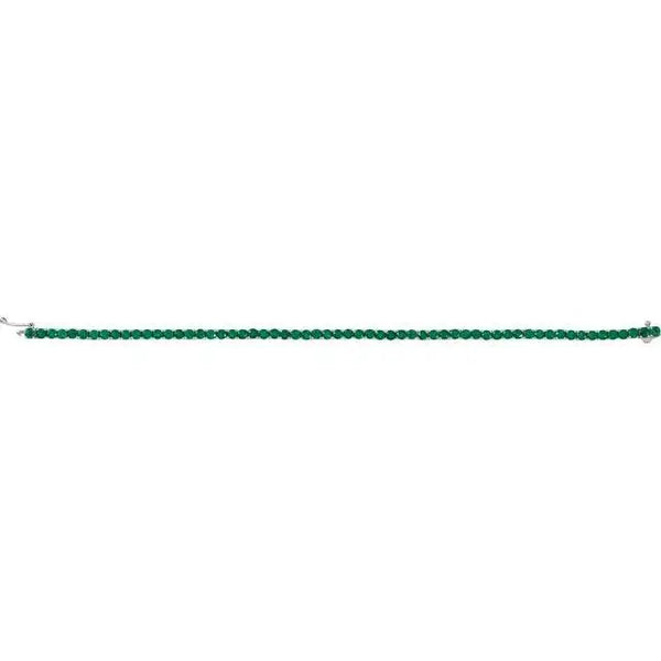 Lab-Grown Emerald Line Bracelet – Handcrafted Solid Gold Luxury Jewelry - 3