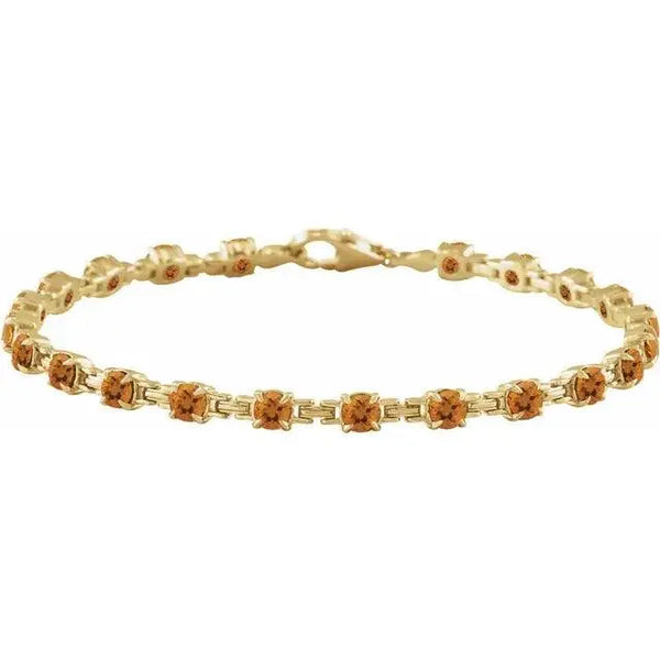 Citrine Tennis Bracelet – Handcrafted Solid Gold Luxury Jewelry