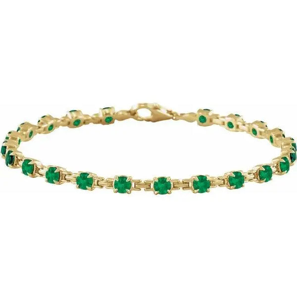 Emerald Bracelet – Handcrafted 14K Gold Luxury Jewelry