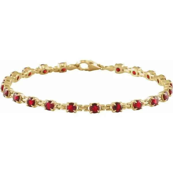 Mozambique Garnet Tennis Bracelet – Handcrafted Solid Gold Luxury Jewelry