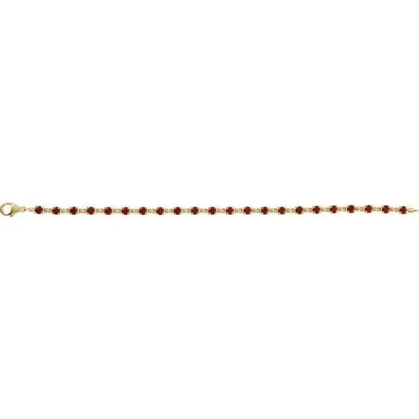 Mozambique Garnet Tennis Bracelet – Handcrafted Solid Gold Luxury Jewelry - 3