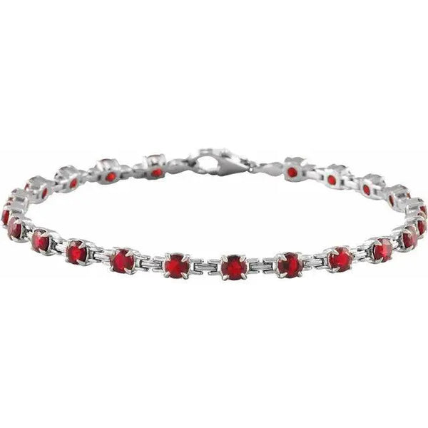 Mozambique Garnet Tennis Bracelet – Handcrafted Solid Gold Luxury Jewelry - 5