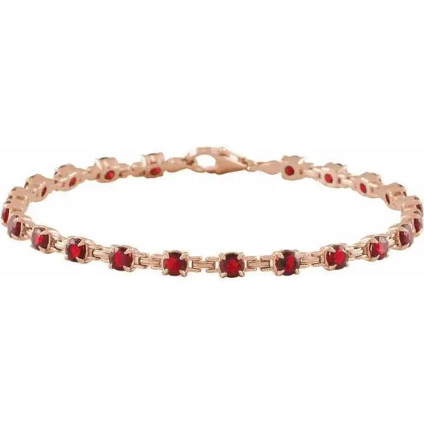 Mozambique Garnet Tennis Bracelet – Handcrafted Solid Gold Luxury Jewelry - 4