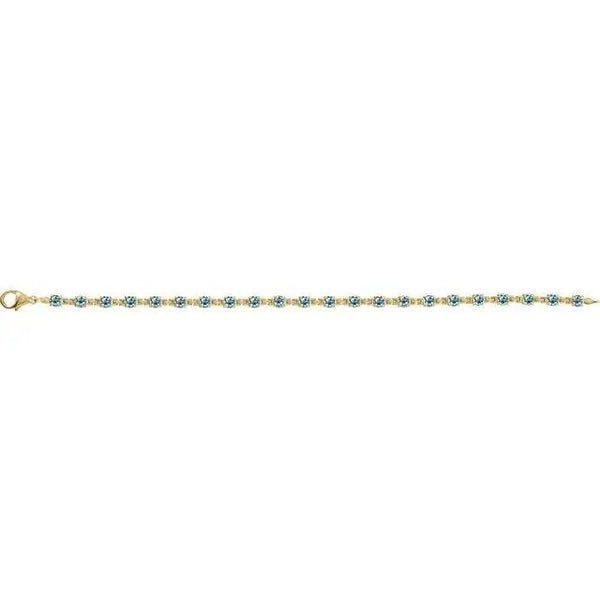 Sky Blue Topaz Tennis Bracelet – Handcrafted Solid Gold Luxury Jewelry - 2