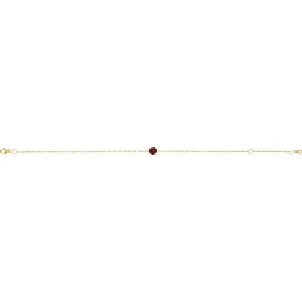 Birthstone Bracelet with Natural Mozambique Garnet – Handcrafted Solid Gold Jewelry with 4mm Gemstones - 2