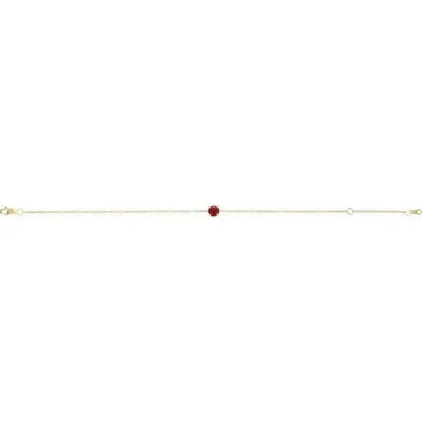 Birthstone Bracelet with Lab-Grown Ruby – Handcrafted Solid Gold Jewelry - 2