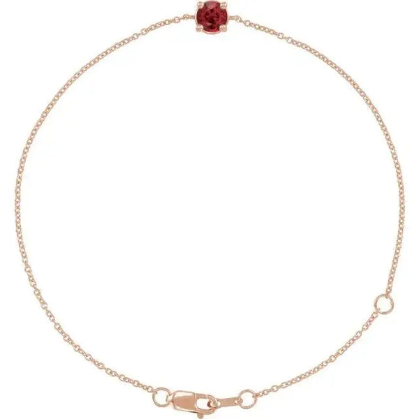 Birthstone Bracelet with Lab-Grown Ruby – Handcrafted Solid Gold Jewelry - 4