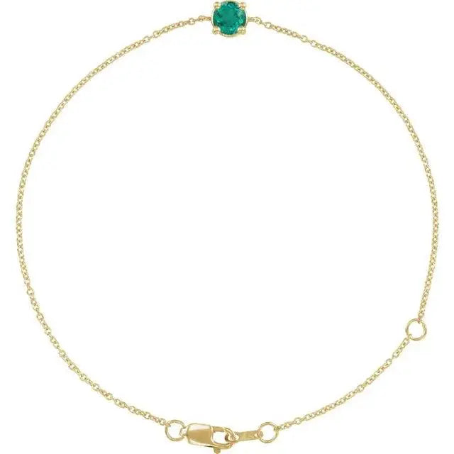 Linas May Birthstone Bracelet with Lab-Grown Emerald Jimmy Leon Fine Jewelry