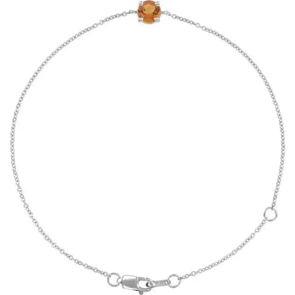 Natural Citrine Bracelet – Handcrafted Solid Gold Jewelry with 4mm Gemstones - 2