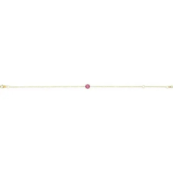 Birthstone Bracelet with Natural Pink Tourmaline – Handcrafted Solid Gold Jewelry - 2