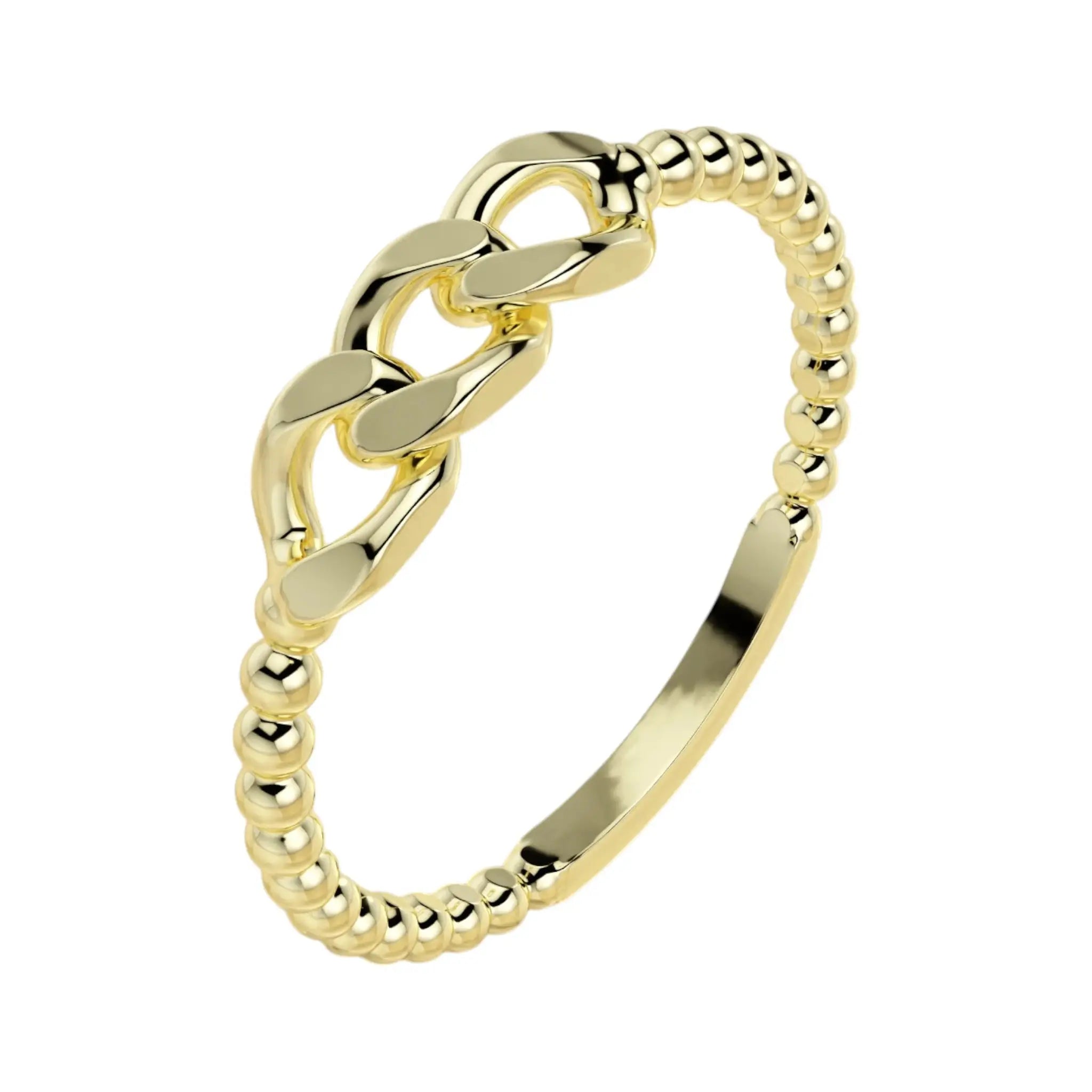 Handmade bead band ring in warm gold tones – Dimitrios Creations