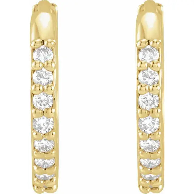 March's Diamond Hoop Earrings 12.5mm in 14k Solid gold Jimmy Leon Fine Jewelry