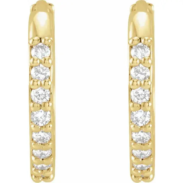 Diamond Hoop Earrings – 12.5mm Gold - 2