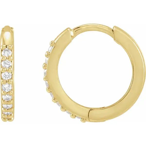 Diamond Hoop Earrings – 12.5mm Gold