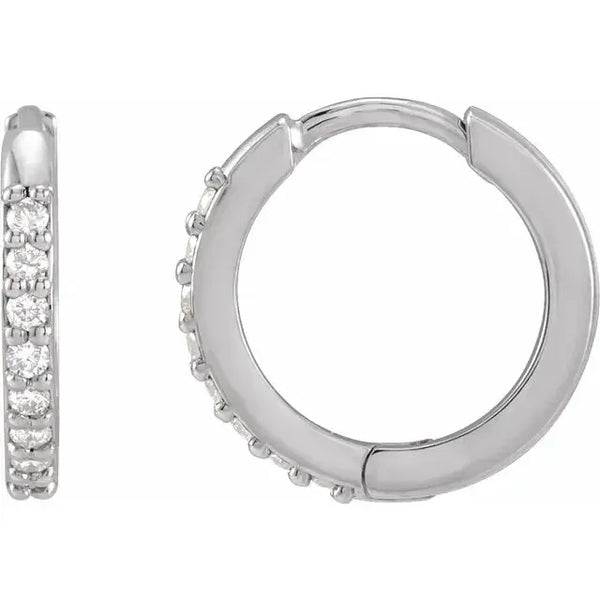 Diamond Hoop Earrings – 12.5mm Gold - 3