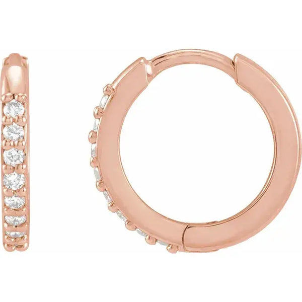 Diamond Hoop Earrings – 12.5mm Gold - 4