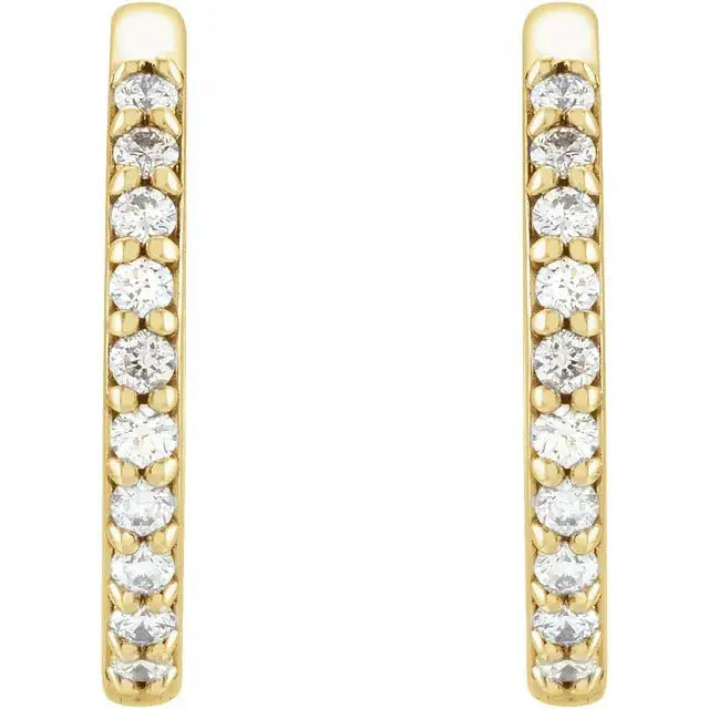 March's Diamond Hoop Earrings 15mm in 14k Solid gold Jimmy Leon Fine Jewelry