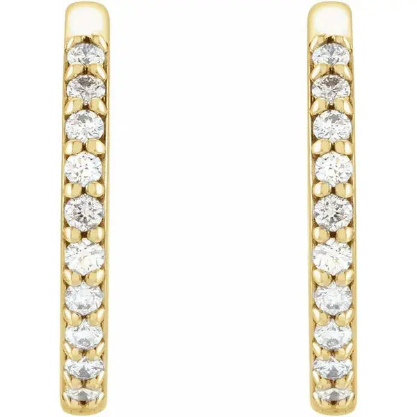 Diamond Hoop Earrings – 15mm Gold - 2