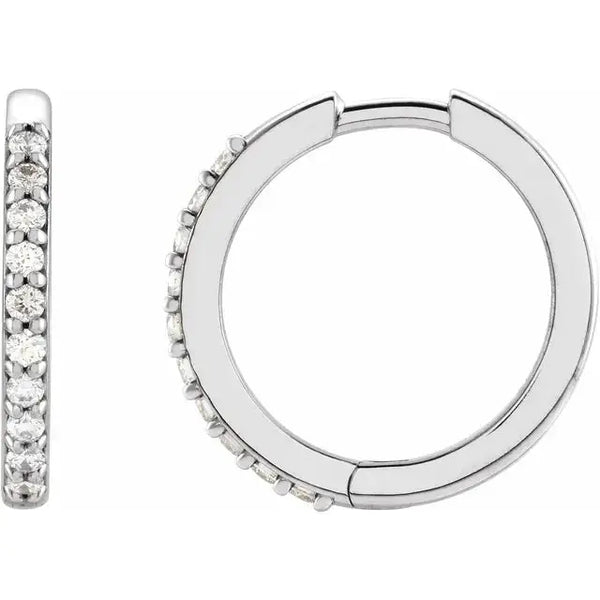 Diamond Hoop Earrings – 15mm Gold - 3