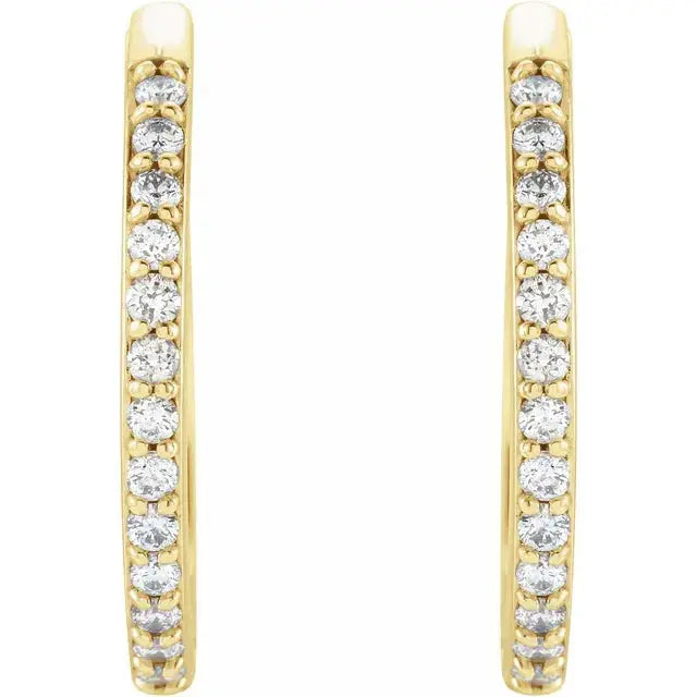 March's Diamond Hoop Earrings 18mm in 14k Solid gold Jimmy Leon Fine Jewelry