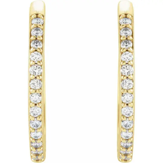 March's Diamond Hoop Earrings 18mm in 14k Solid gold Jimmy Leon Fine Jewelry