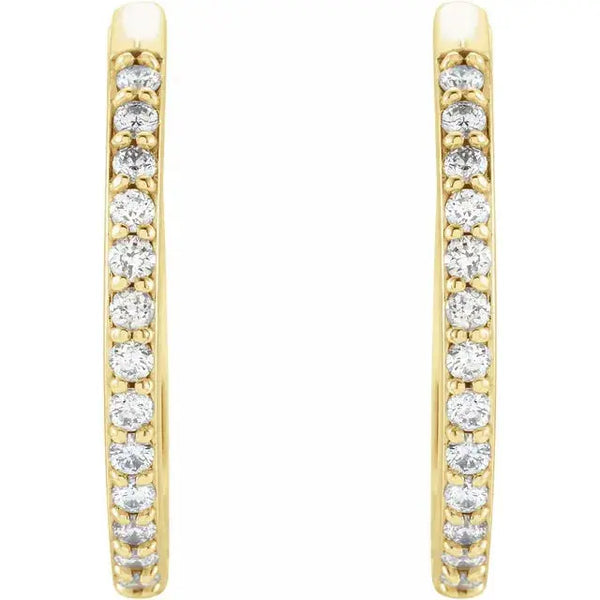 Diamond Hoop Earrings – 18mm Gold - 2