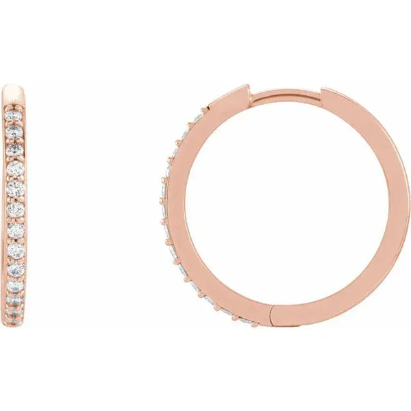 Diamond Hoop Earrings – 18mm Gold - 4