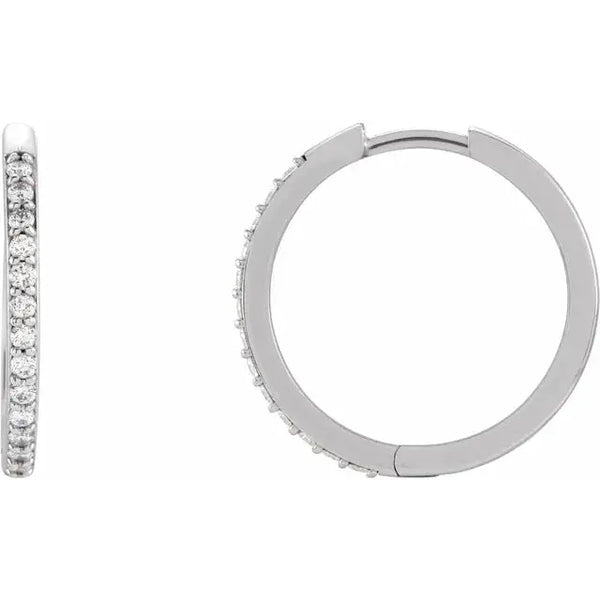 Diamond Hoop Earrings – 18mm Gold - 5