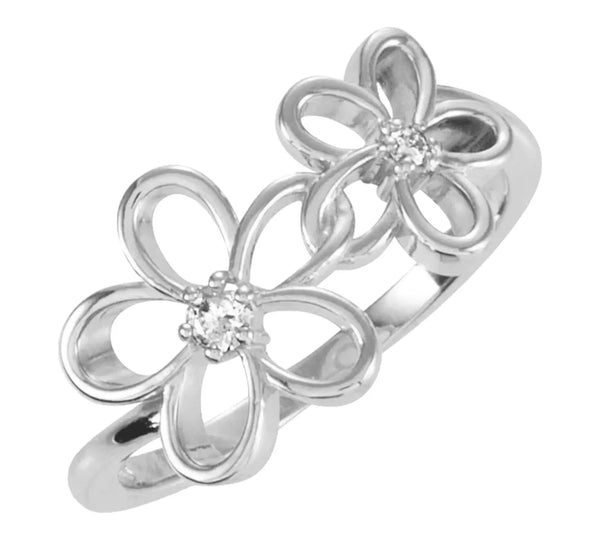 14K Gold Diamond Margarita Flower Ring – A Timeless Floral Elegance - 2