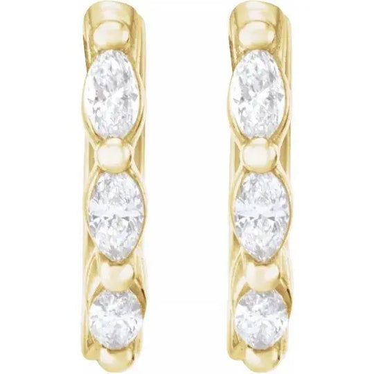 Marquise Diamond Hoop Earrings 10mm Jimmy Leon Fine Jewelry