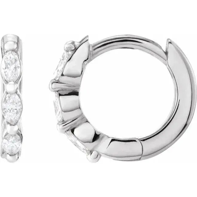 Marquise Diamond Hoop Earrings 10mm Jimmy Leon Fine Jewelry